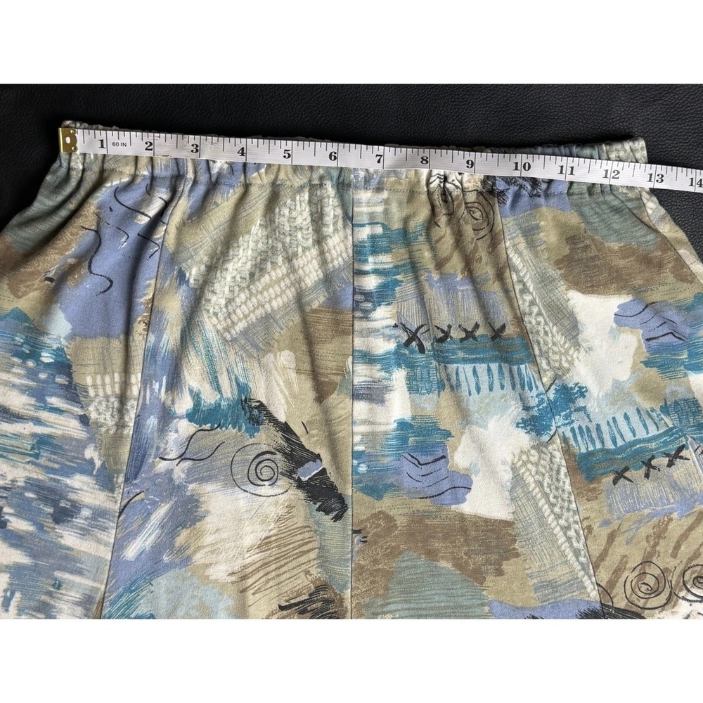 VTG Kay Silver Abstract Art to Wear Shirt(L) Skirt(M) Set Pastel Brushstroke 80s - Picture 11 of 14
